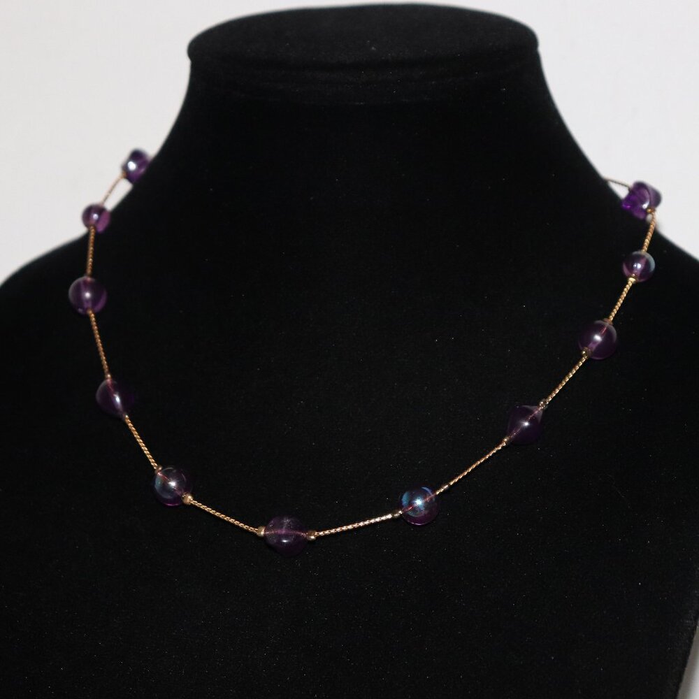 Beautiful gold and purple necklace 18"